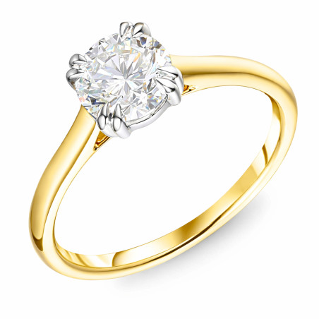 Pierścionek Soliter z diamentem laboratoryjnym 1,08 ct, złoto 585