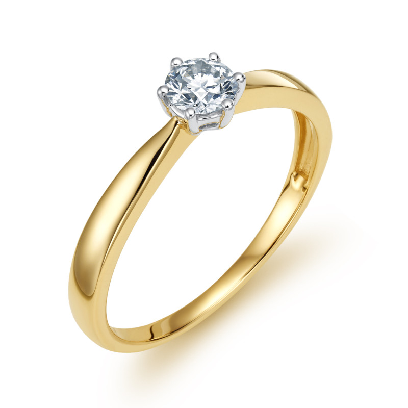 Pierścionek SOLITER z brylantem 0,30 ct, złoto 585