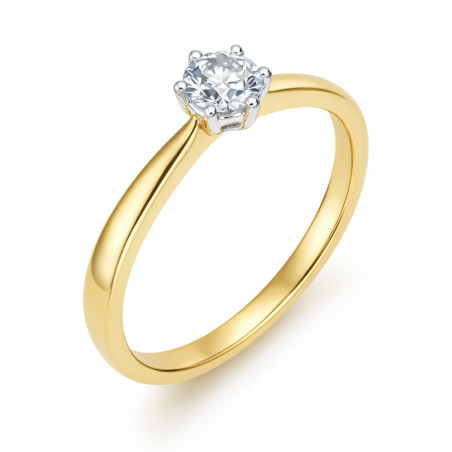 Pierścionek SOLITER z naturalnym brylantem 0,30 ct, złoto 585