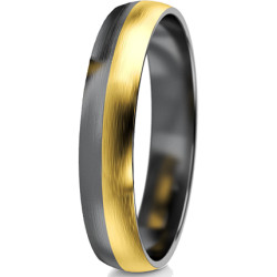 Obrączka półokrągła 4,5mm Tantal + Złoto próba 585