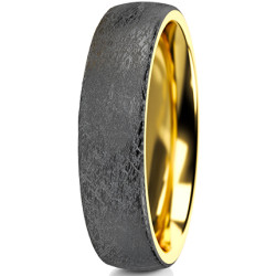 Obrączka półokrągła 5mm Tantal + Złoto próba 585