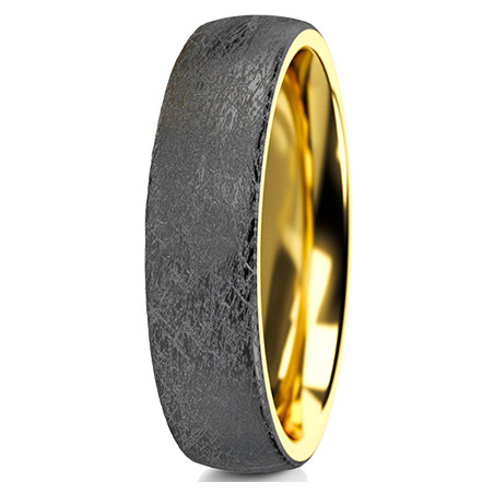 Obrączka półokrągła 5mm Tantal + Złoto próba 585