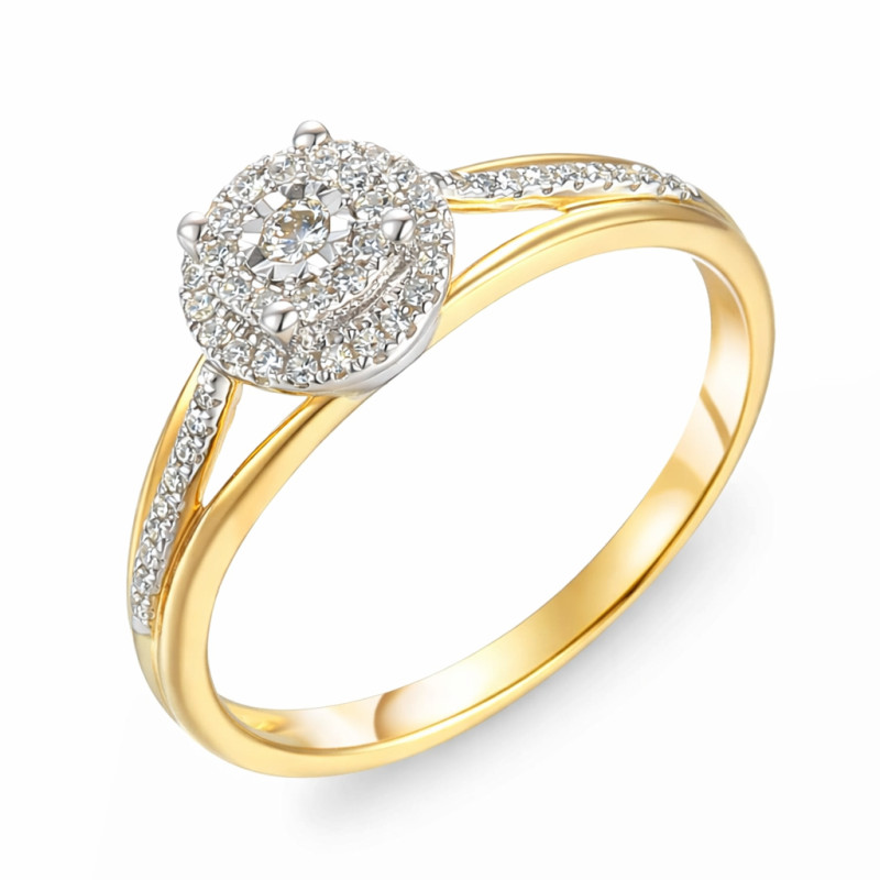 Pierścionek MIRAGE z diamentami 0,16 ct, złoto 585