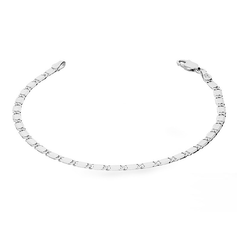 Bransoletka srebrna próby 925 splot pełny typu blaszki 2 mm