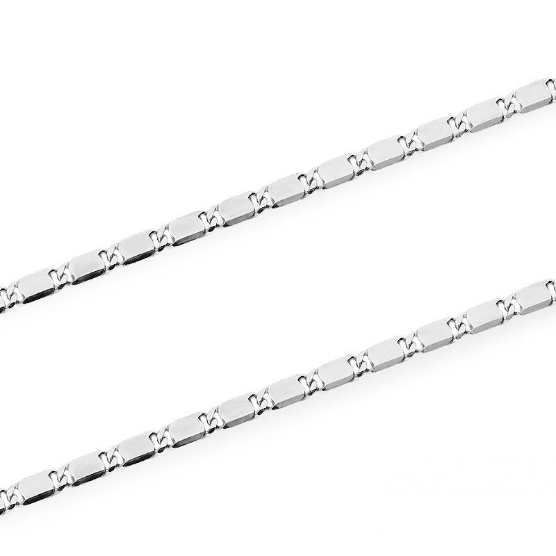 Łańcuszek srebrny rodowany 925, splot pełny typu blaszki 2 mm