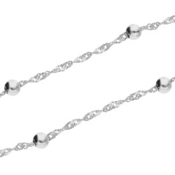 Łańcuszek fantazyjny splot singapur i gładkie kulki, srebro 925