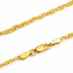 Łańcuszek splot DNA srebro 925 w kolorze złotym