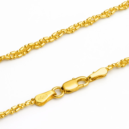 Łańcuszek splot DNA srebro 925 w kolorze złotym