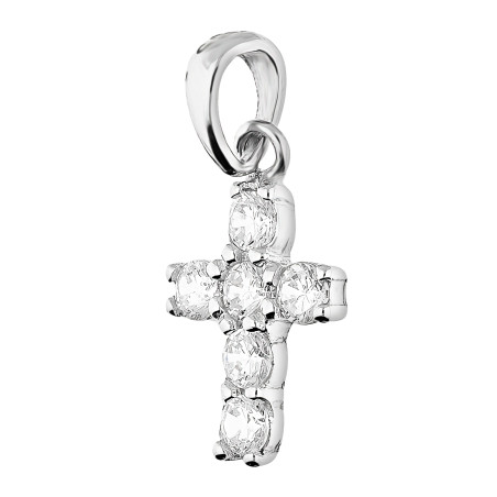 Krzyżyk srebrny z cyrkoniami, srebro 925