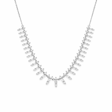 Naszyjnik srebrny z cyrkoniami o szlifie bagieta