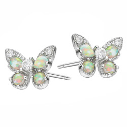 Kolczyki motylki z opalami jubilerskimi, srebro 925