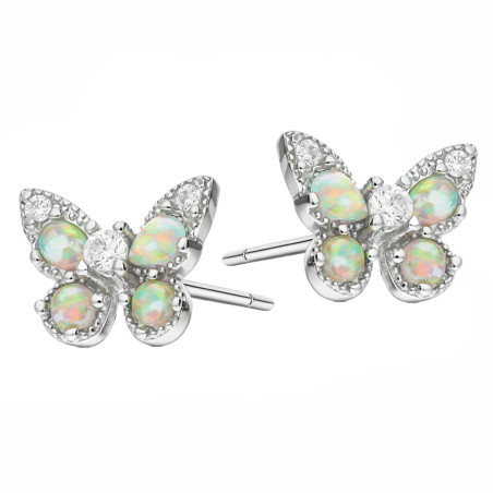 Kolczyki motylki z opalami jubilerskimi, srebro 925