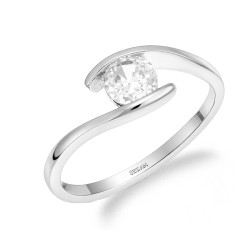 Pierścionek srebrny z cyrkonią 5 mm, srebro 925