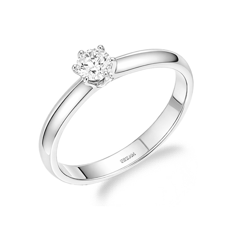 Pierścionek z cyrkonią 4 mm, srebro próby 925