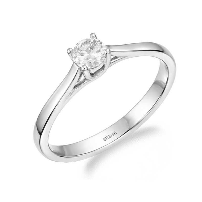 Pierścionek z cyrkonią 4 mm, srebro próby 925