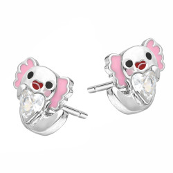 Kolczyki dla dziewczynki aksolotl, srebro 925