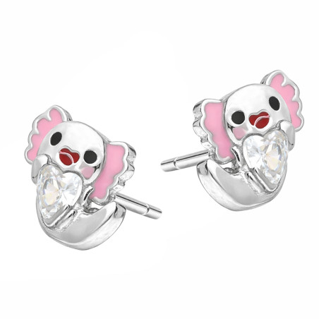 Kolczyki dla dziewczynki aksolotl, srebro 925