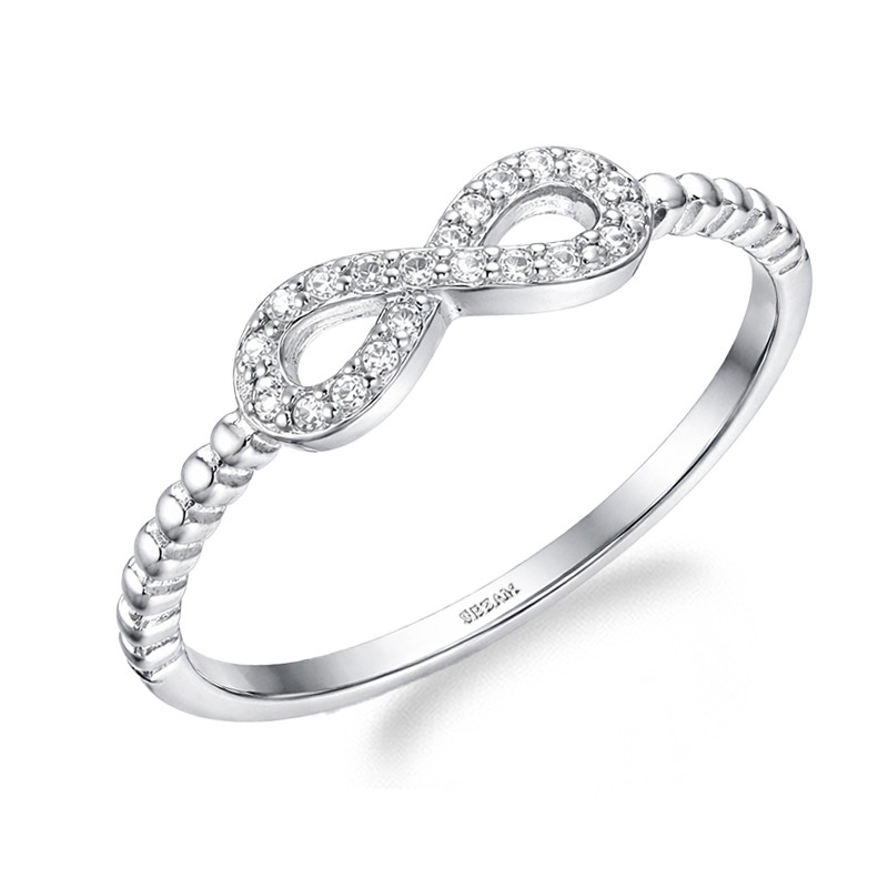 Pierścionek srebrny z motywem infinity, srebro 925
