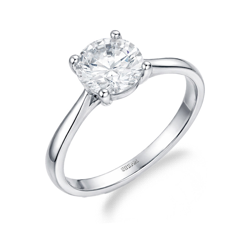 Pierścionek srebrny z cyrkonią 8mm, srebro 925