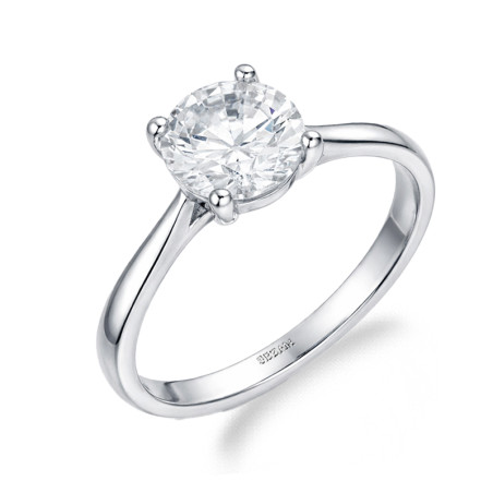 Pierścionek srebrny z cyrkonią 8mm, srebro 925