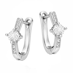 Kolczyki dla dziewczynki przecinki z cyrkoniami, srebro 925