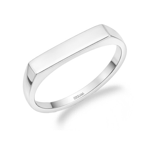 Pierścionek sygnecik prostokąt blask, srebro próby 925