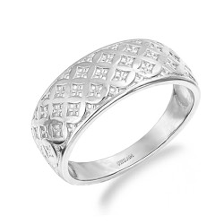 Pierścionek blaszka w formie ażurowej siatki, srebro 925