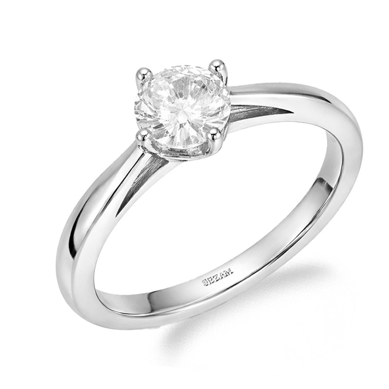 Pierścionek z cyrkonią 6 mm, srebro próby 925