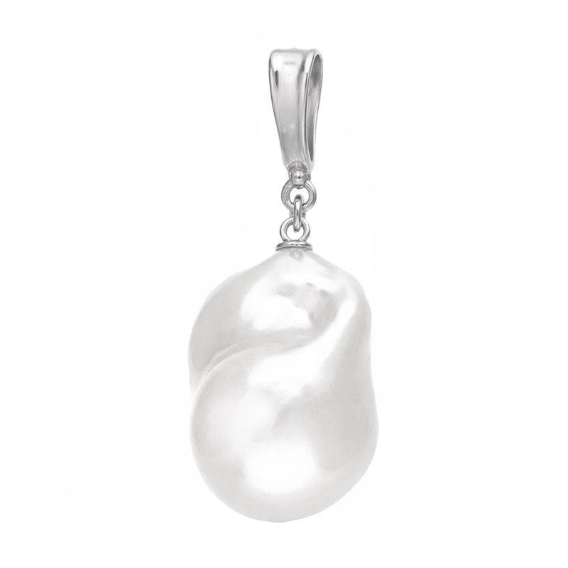 Wisiorek srebrny 925 z naturalną perłą barokową