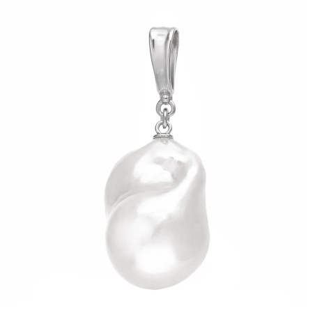 Wisiorek srebrny 925 z naturalną perłą barokową