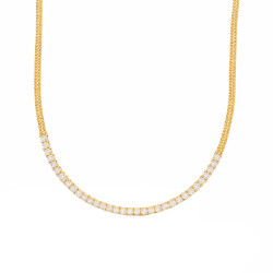 Naszyjnik typu calca z cyrkoniami ze srebra 925 koloru złotego