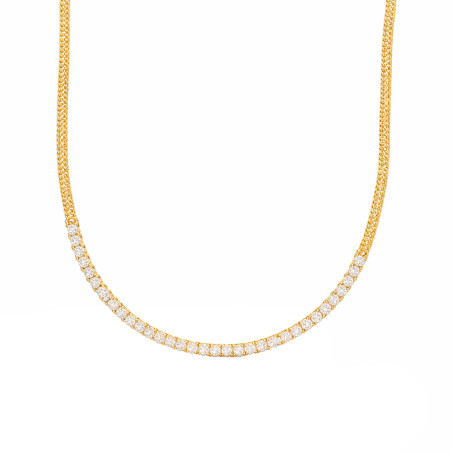 Naszyjnik typu calca z cyrkoniami ze srebra 925 koloru złotego