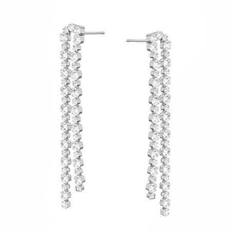 Kolczyki wiszące z cyrkoniami Line ze srebra 925
