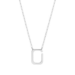 Naszyjnik anker z wisiorkiem w formie otwartego kwadratu, srebro 925