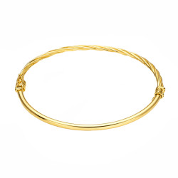 Bransoletka srebrna 925 bangla gładka i skręcona, kolor złoty