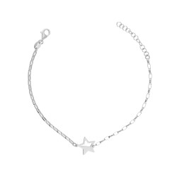 Bransoletka srebrna gwiazdka na łańcuszku anker próba 925
