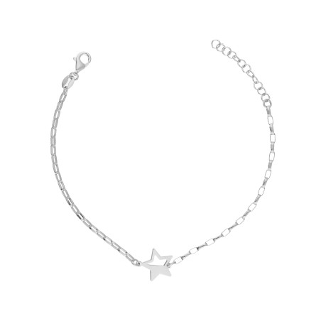 Bransoletka srebrna gwiazdka na łańcuszku anker próba 925