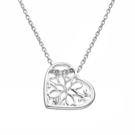 Srebrny Naszyjnik Ażurowe Serce - JubilerSezam.pl