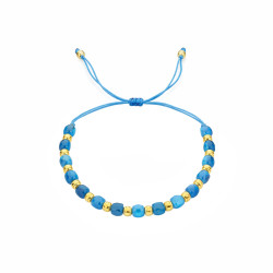 Bransoletka sznurkowa z apatytem i srebrnymi elementami próby 925