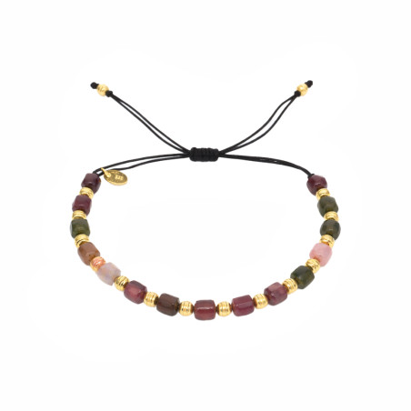 Bransoletka sznurkowa z fasetowanymi turmalinami ze srebrnymi elementami próby 925