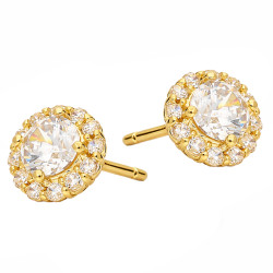 Złote Kolczyki z Cyrkoniami Sztyft pr. 375 Metropolis - JubilerSezam.pl