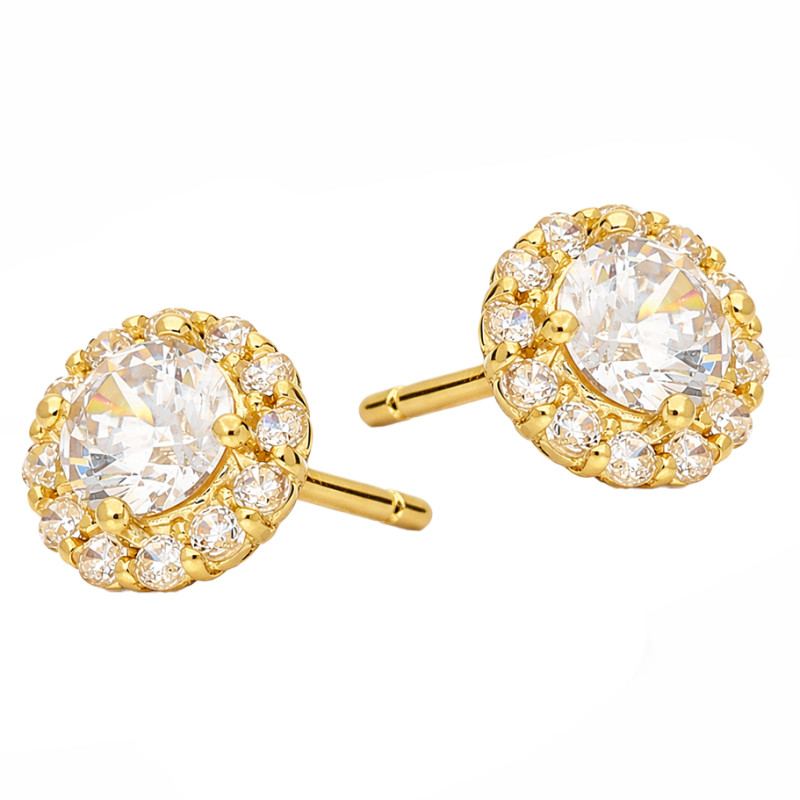 Złote Kolczyki z Cyrkoniami Sztyft pr. 375 Metropolis - JubilerSezam.pl