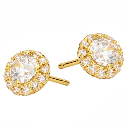 Złote Kolczyki z Cyrkoniami Sztyft pr. 375 Metropolis - JubilerSezam.pl