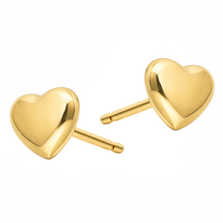 Kolczyki złote próby 585 serce dmuchane 3D