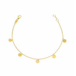 Bransoletka złota wiszące koła blaszki próba 585