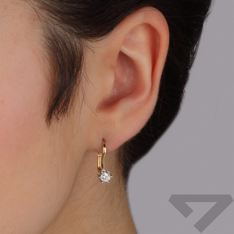 Kolczyki ROYAL z diamentami 0,28 ct, złoto 585