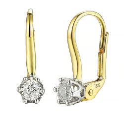 Kolczyki ROYAL z diamentami 0,16 ct, złoto 585