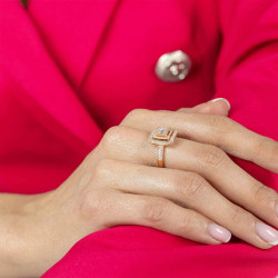 Pierścionek WIKTORII z diamentami 0,67 ct, złoto 585