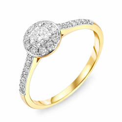 Pierścionek z diamentami laboratoryjnymi Metropolis 0,59 ct, złoto 585