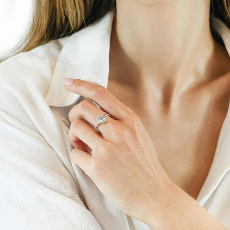 Pierścionek Metropolis z diamentami laboratoryjnymi 0,60 ct, złoto 585